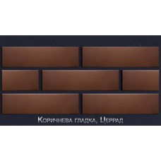 Фасадна термопанель з клінкерною плиткою Коричнева гладка, Cerrad